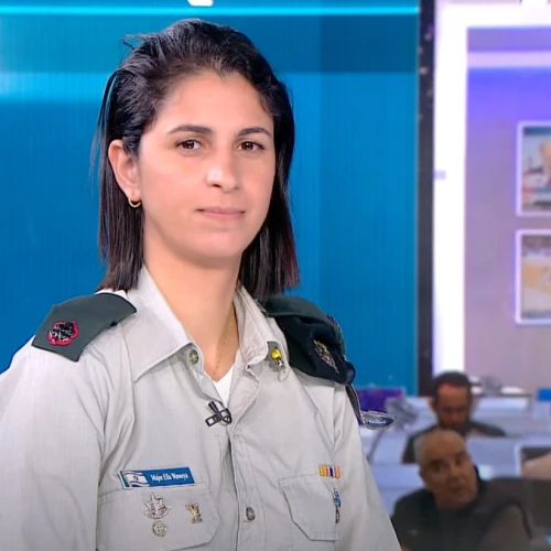 IDF Maj. Ella Waweya appears on Israel's "Makan 33" Arabic-language television channel. Source: Screenshot.