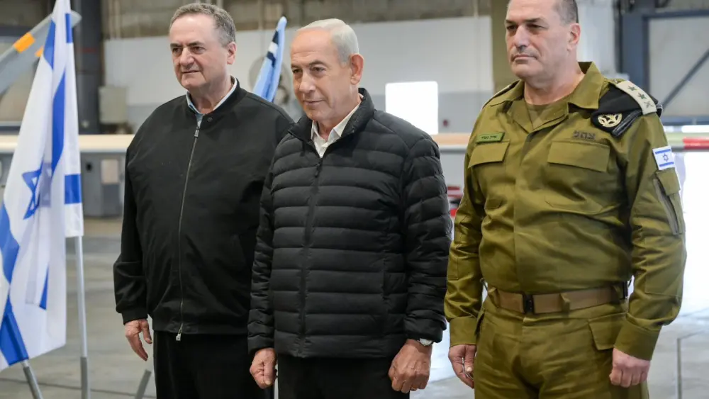 Israeli Prime Minister Benjamin Netanyahu during a visit to the Israeli Air Force's Palmachim Airbase, March 4, 2026. Photo by Ma'ayan Toaf/GPO.
