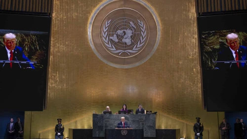 U.S. President Donald Trump delivers an address to the United Nations General Assembly. Sept. 23, 2025. Credit: White House.