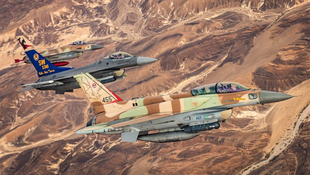 Israeli Air Force and U.S. Air Force fighter jets fly together during a joint exercise. Credit: IDF Spokesperson's Unit.