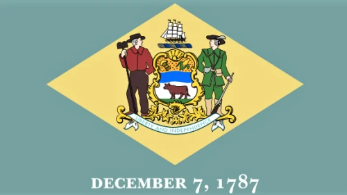 Flag of Delaware. Credit: Wikimedia Commons.