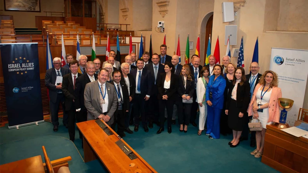 European parliamentarians from the Israel Allies Caucus network meeting in Prague in June 2023. Photo courtesy of the Israel Allies Foundation.