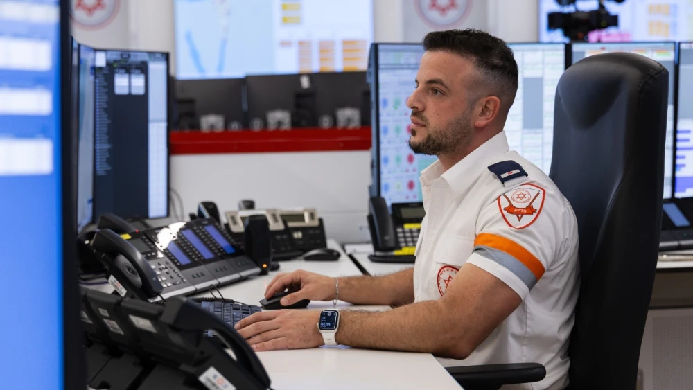 Magen David Adom paramedic Elad Slama, 30, was one of the first responders to a missile attack in his city, March 18, 2026. Credit: MDA.