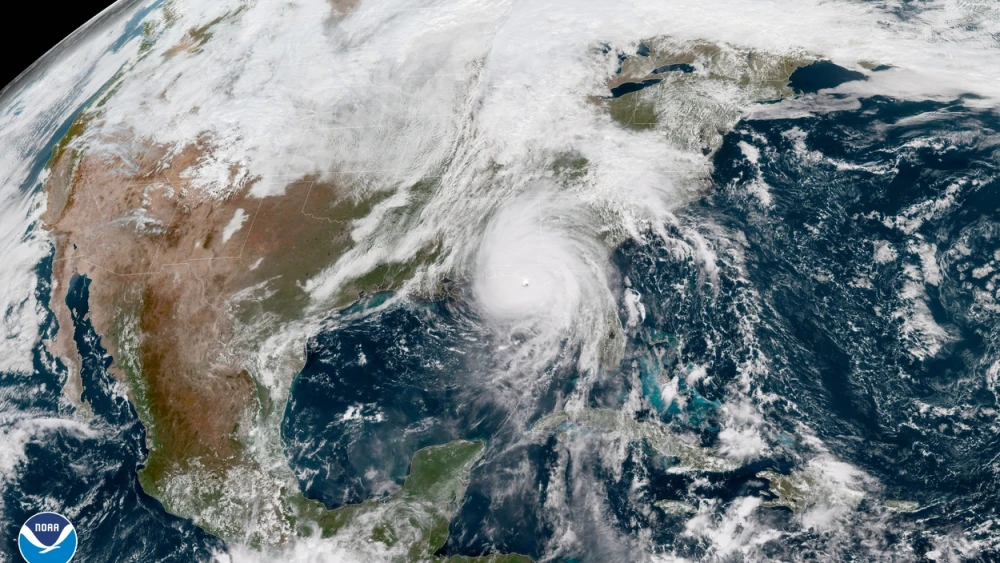 A view of the Gulf of Mexico and Hurricane Michael preparing to hit Florida. Credit: National Hurricane Center.
