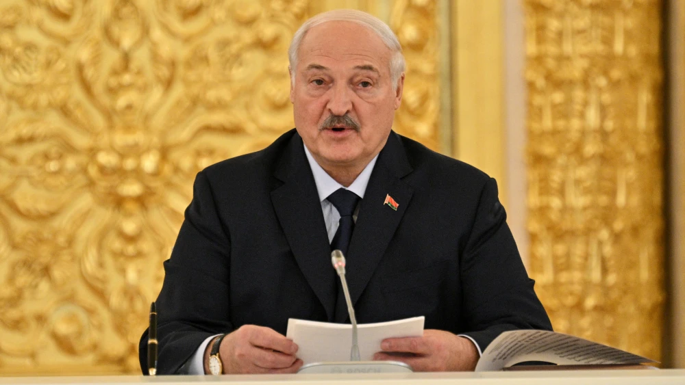 Belarus' President Alexander Lukashenko speaks during a meeting of the Supreme State Council of the Union State of Russia and Belarus in Moscow, Russia, on Feb. 26, 2026. Photo by HECTOR RETAMAL / AFP via Getty Images.