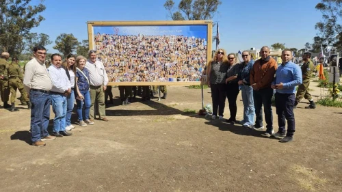 A delegation of local leaders from Latin America visit the site of the Nova music festival massacre near Kibbutz Re'im in southern Israel. Credit: Combat Antisemitism Movement.