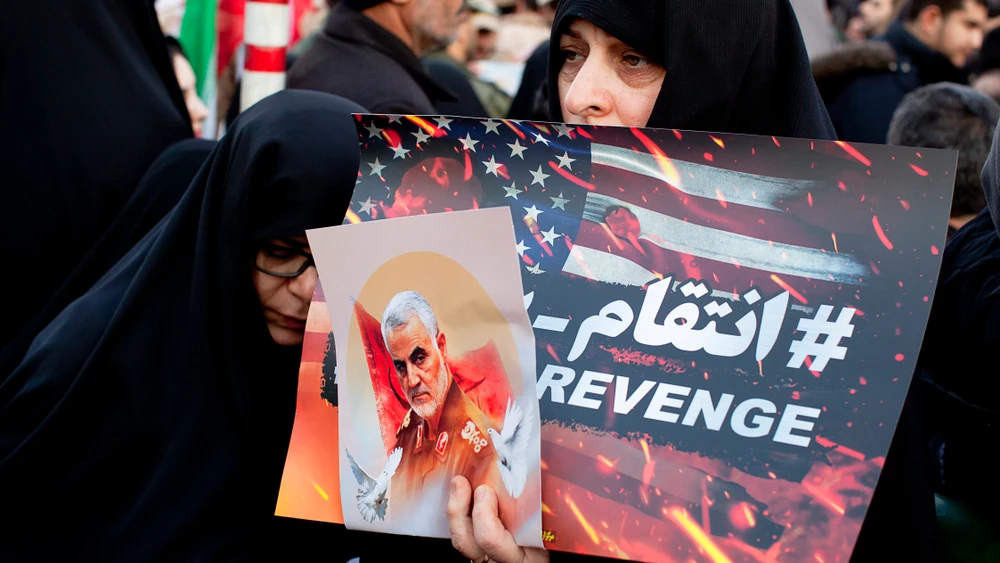 The Tehran funeral of Maj. Gen. Qassem Suleimani of the Islamic Revolutionary Guard Corps Quds force who was assassinated by an American drone, Jan 7, 2020. Credit: Saeediex/Shutterstock.