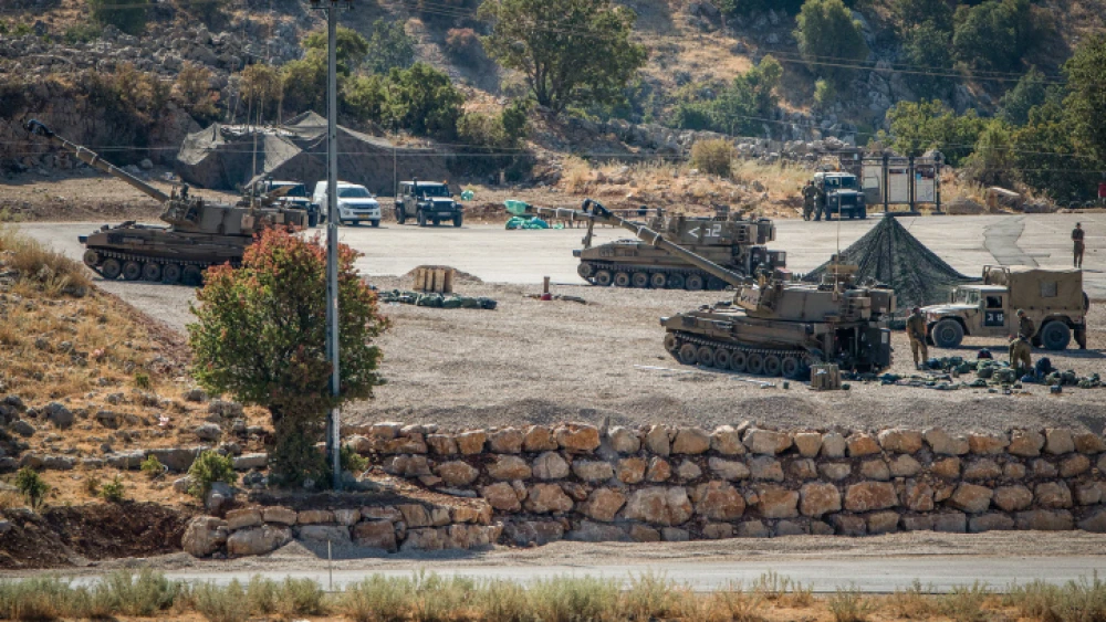 Israeli soldiers with their artillery unit near the Israel-Syria border in the Golan Heights on Aug. 25, 2019. Photo by Basel Awidat/Flash90.