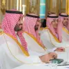 Saudi Crown Prince Mohammed bin Salman (second from left) at a meeting with French President Emmanuel Macron in Paris, June 16, 2023. Source: Twitter.