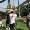 The construction of a sukkah in Ramat Hacovesh, Israel. One possible advantage of renting a sukkah over owning one is avoiding the process of putting up and taking down the sukkah yourself. Credit: PikiWiki - Israel free image collection project.