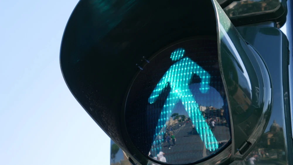 Walk light signal traffic