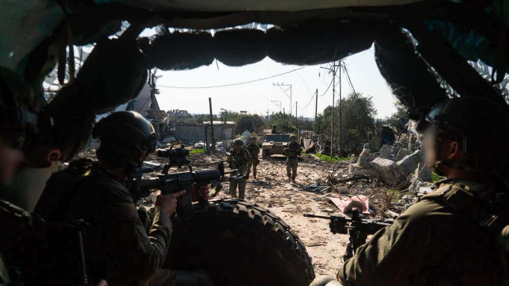 Israeli forces on patrol in the Gaza Strip, Feb. 4, 2024. Credit: IDF.