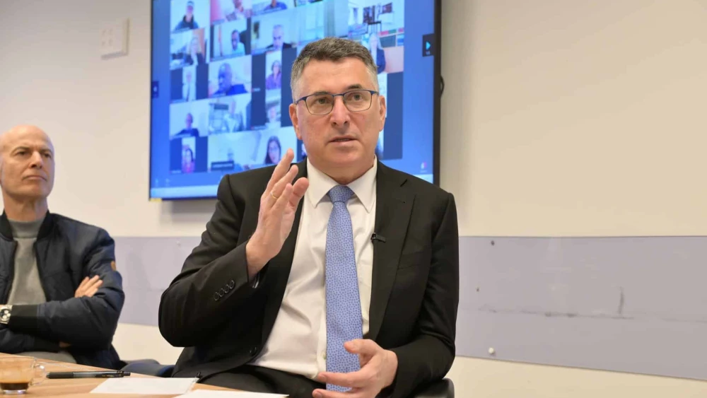 Israeli Foreign Minister Gideon Sa’ar briefs ambassadors in Jerusalem on Iran’s attacks on its neighbors and the massacre of its own people, calling on countries worldwide to sever ties with the regime, March 3, 2026. Photo by Shlomi Amsalem/GPO.