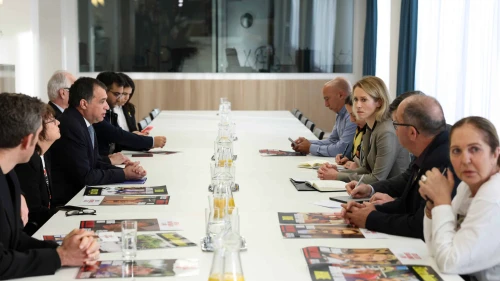 European Union foreign policy chief Kaja Kallas meets Israeli hostage families, Jan. 14, 2024. Credit: European Union External Action Service.