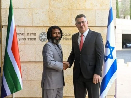 Israeli Foreign Minister Gideon Sa’ar meets with King Buyelekhaya Dalindyebo in Jerusalem, Dec. 1, 2025. Credit: Shlomi Amsalem/GPO.
