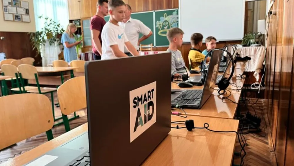 One of 140 SmartAID smart classrooms in Ukraine. Photo courtesy of SmartAID
