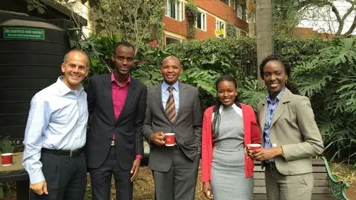 Jeremy Lustman (left) with East African lawyers. Credit: Eliana Rudee