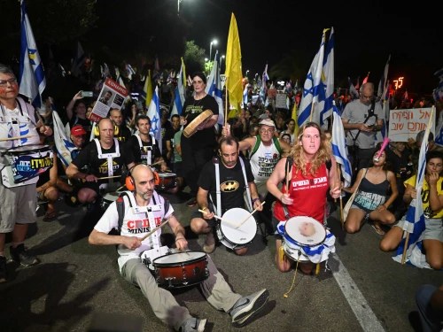 Demonstrators protest march Caesarea