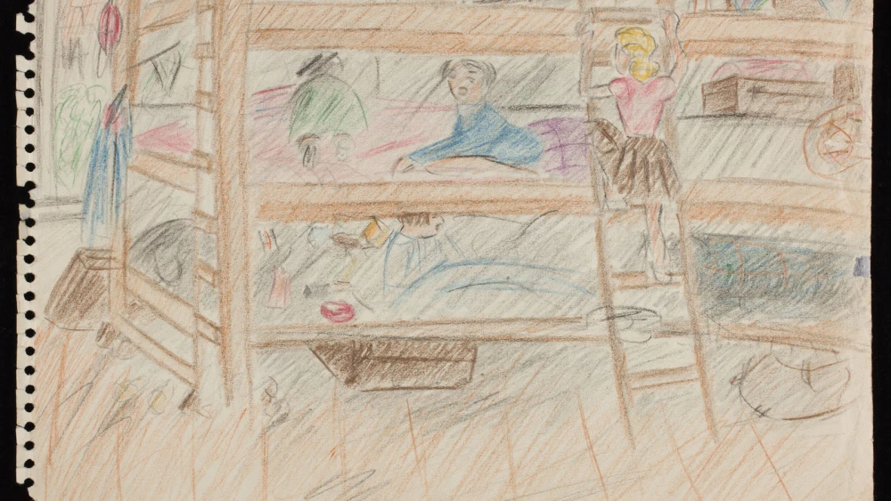 Drawing by Helga Weissova titled “Children’s Home.” Credit: The Museum of Jewish Heritage–A Living Memorial collection.
