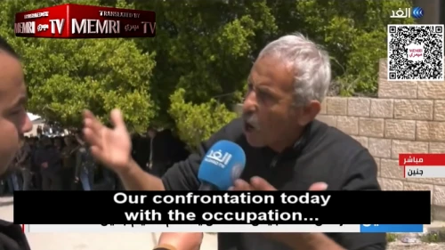 Fatah's Secretary in Jenin, Ata Abu Rumeileh, praised Palestinian terrorist Diaa Hamarsheh in an interview that aired on Alghad TV (Egypt/UAE) on March 30, 2022. Credit: MEMRI.