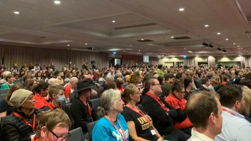 Victorian Labor Party delegates at the state conference, June 2023. Source: Twitter via AIJAC.
