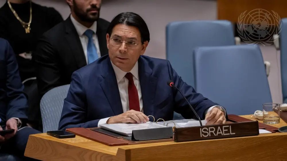 Danny Danon, Permanent Representative of Israel to the United Nations, addresses the Security Council meeting on the situation in the Middle East, March 24, 2026. Photo by Manuel Elías/UN.