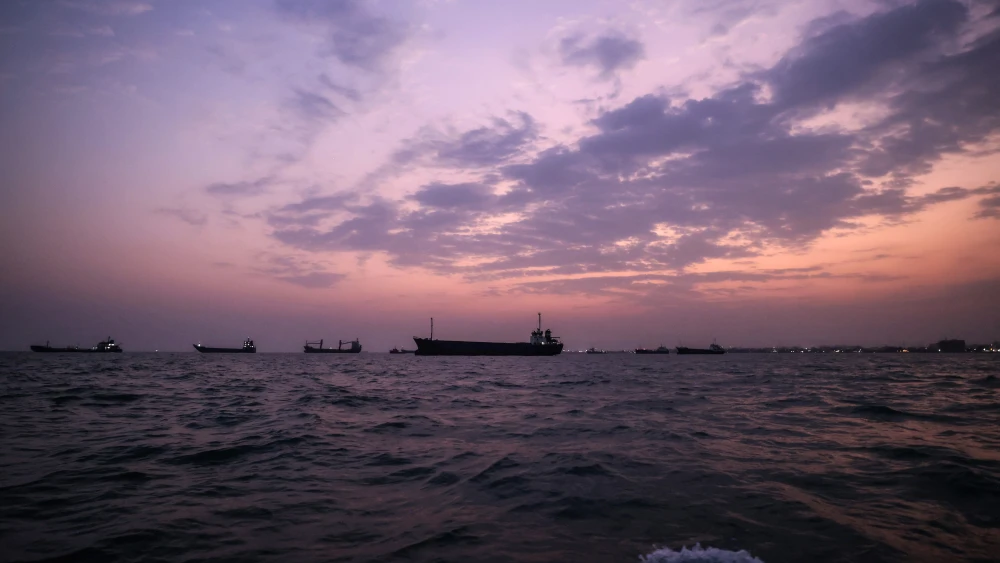 Vessels transit the Strait of Hormuz
