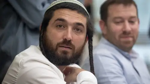 Lawmaker Zvi Sukkot (Religious Zionism Party) attends a faction meeting at the Knesset in Jerusalem, Jan. 23, 2023. Photo by Yonatan Sindel/Flash90.