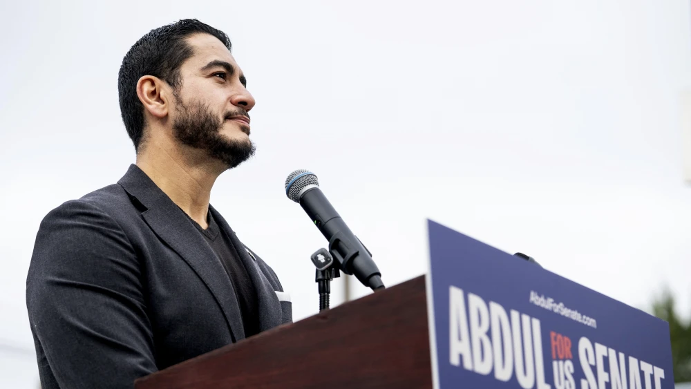 Michigan Democratic Senate candidate Dr. Abdul El-Sayed speaks during a press conference in Detroit on Sept. 22, 2026. Photo by Sarah Rice/Getty Images.