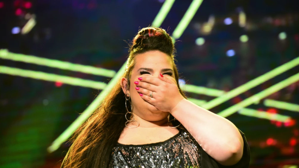 Winner of the Eurovision 2018 song contest Netta Barzilai performs at Rabin Square in Tel Aviv on May 14, 2018. Photo by Tomer Neuberg/Flash90.