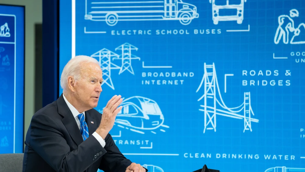 U.S. President Joe Biden speaking on his infrastructure plans. Source: Twitter/White House.