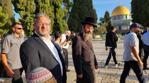 Israeli National Security Minister Itamar Ben-Gvir on the Temple Mount in Jerusalem, July 27, 2023. Source: X.