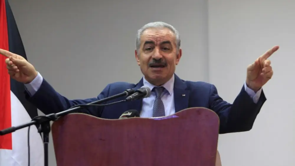 Palestinian Authority Prime Minister Mohammad Shtayyeh attends the inauguration of a municipal water project in northern Samaria, Sept. 3, 2022. Photo by Nasser Ishtayeh/Flash90.