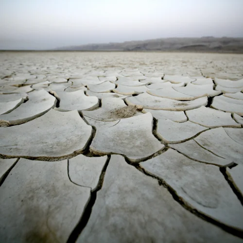 A view of a dry lake bed near Israel’s Dead Sea. Photo by Abir Sultan/Flash90.