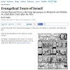 Click photo to download. Caption: The following cartoon published in the Forward, "Evangelical Tours of Israel!" by Eli Valley (view the full cartoon at http://forward.com/articles/14532/evangelical-tours-of-israel/), is indicative of Jewish community prejudice about Evangelical Christians, writes Ari Morgenstern. Credit: Forward.com screenshot.