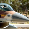 An Israeli army pilot sits in a cockpit of an F-16 aircraft. Photo by Flash90.