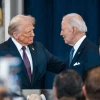 U.S. President-elect Donald Trump and U.S. President Joe Biden at Trump's inauguration in the U.S. Capitol Rotunda in Washington on Jan. 20, 2025. Photo by Kenny Holston-Pool/Getty Images.
