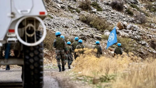 UNIFIL peacekeepers along the Lebanese side of the Blue Line border, September 2023. Source: @UNIFIL/X.