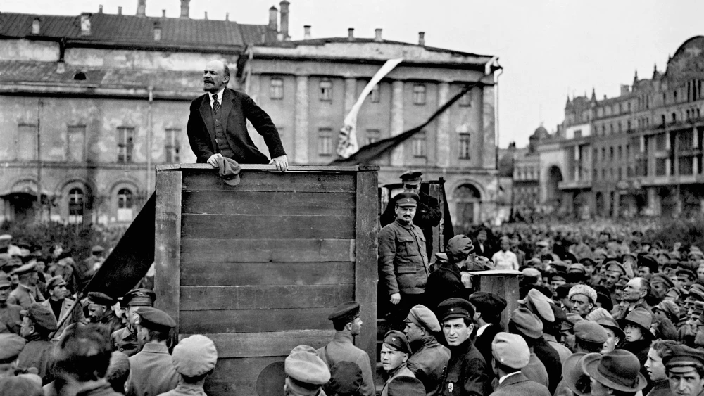 Vladimir Lenin Speaking in Moscow in 1920