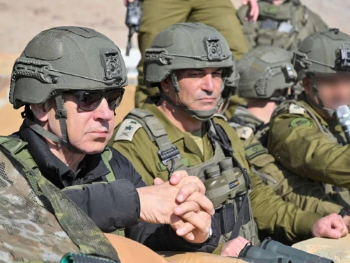 Israeli Prime Minister Benjamin Netanyahu, left, and Chief of Staff Eyal Zamir visited the Syrian Hermon on Nov. 19, 2025. Credit: The Prime Minister's Office.