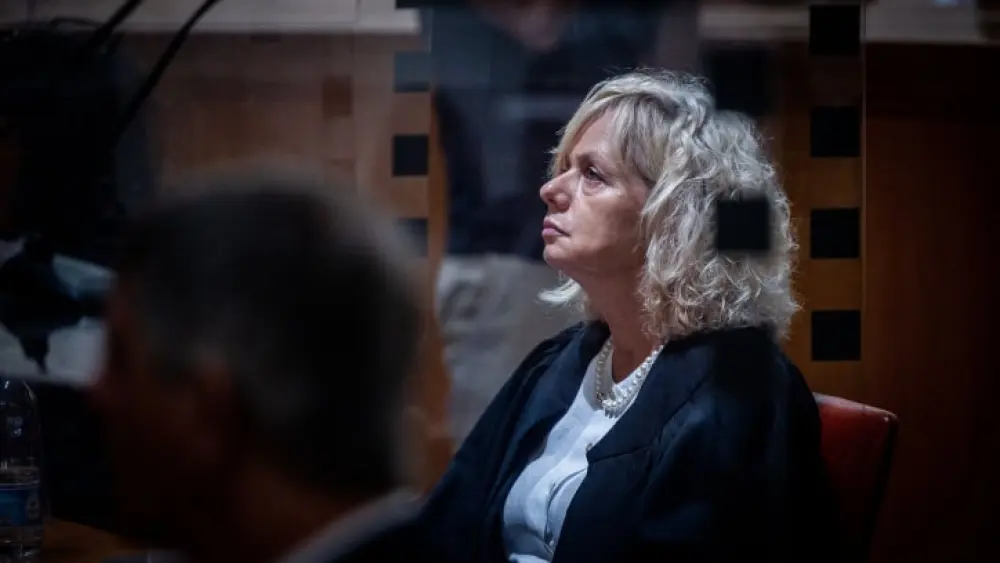 Attorney General Gali Baharav-Miara at a ceremony held for outgoing Supreme Court Justice George Karra, at the court in Jerusalem on May 29, 2022. Photo by Yonatan Sindel/Flash90.