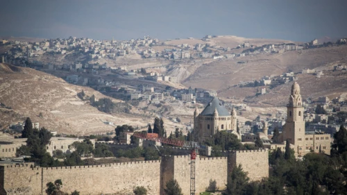 A view of Jerusalem's Old City and the surroundings, including the Church of Dormition, from a rooftop in Jerusalem, Sept. 7, 2018. Photo by Yonatan Sindel/Flash90.
