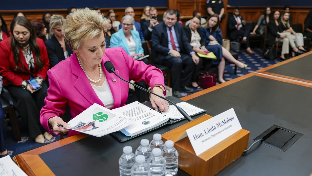 U.S. Secretary of Education Linda McMahon testifies before the House Committee on Education and Workforce at the Rayburn House Office Building in Washington, D.C., on May 14, 2026. Credit: Heather Diehl/Getty Images.