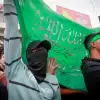 Hamas supporters protest against Israel in Nablus, in Samaria, on Oct. 18, 2023. Photo by Nasser Ishtayeh/Flash90.