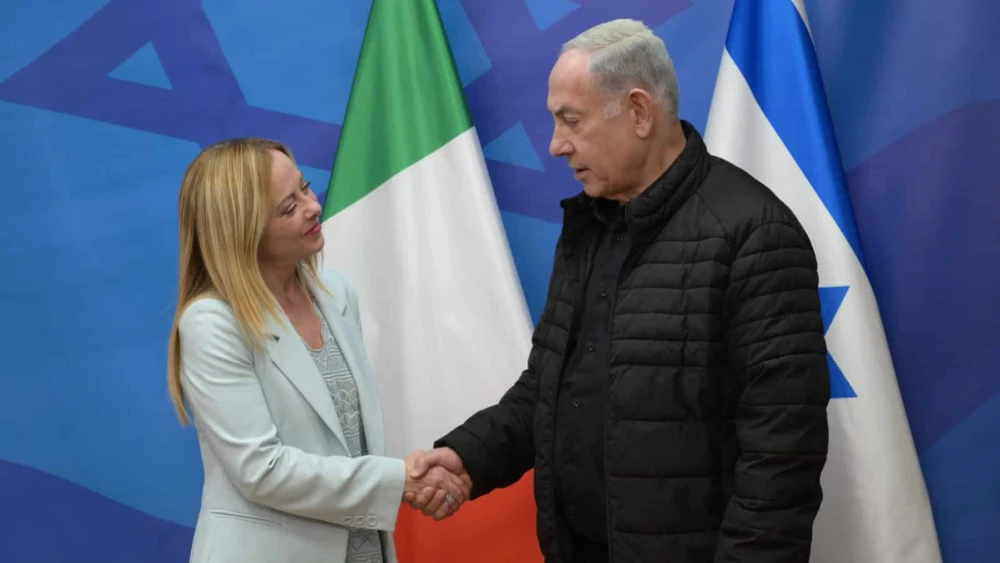 Israeli Prime Minister Benjamin Netanyahu meets in Tel Aviv with his Italian counterpart Giorgia Meloni. Photo by Avi Ohayon/GPO.