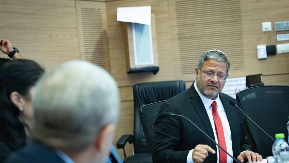 Israeli National Security Minister Itamar Ben-Gvir attends a National Security Committee meeting at the Knesset, the Israeli parliament in Jerusalem, Sept. 28, 2025. Photo by Chaim Goldberg/Flash90.