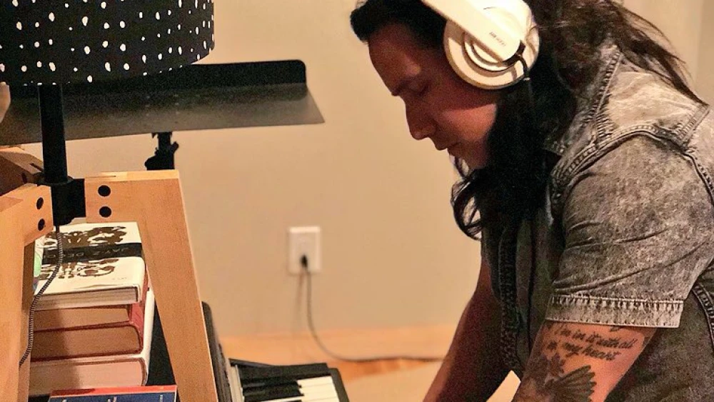 Rublin in the studio. The American Authors bassist says he "definitely" wants to play a show in Israel someday. Credit: Courtesy.