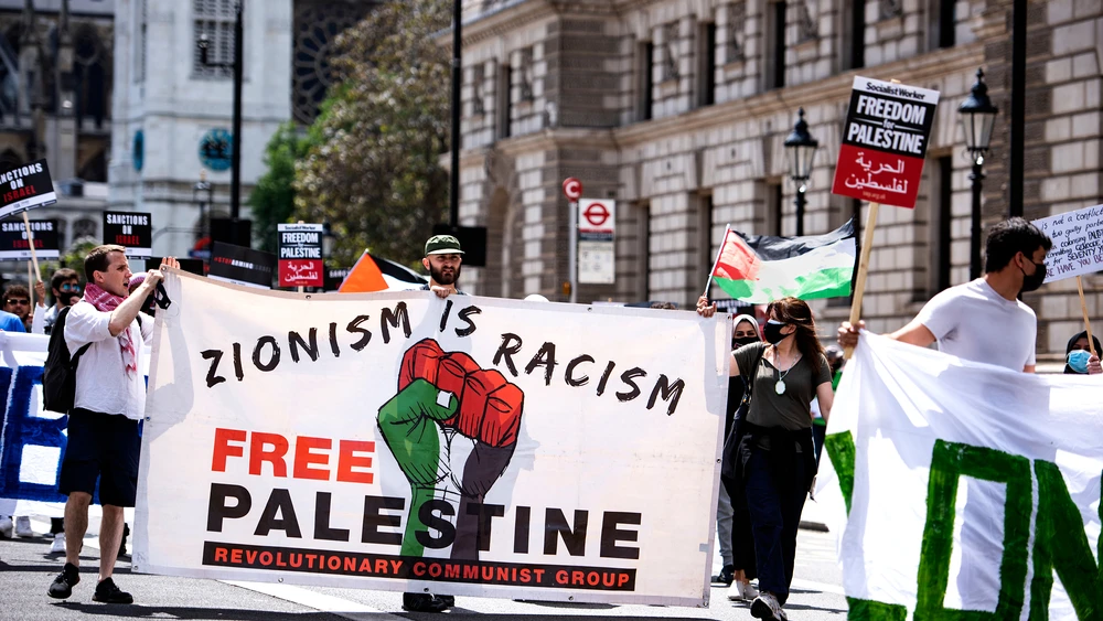 An anti-Israel protest in London in June 2021. Credit: Loredana Sangiuliano/Shutterstock.
