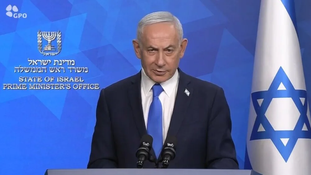 Israeli Prime Minister Benjamin Netanyahu in a video message released on July 22, 2026, ahead of Tisha B'Av. Credit: Screenshot/GPO.