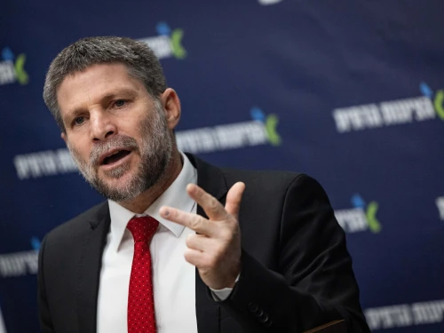 Israeli Finance Minister Bezalel Smotrich leads a faction meeting of his Religious Zionism Party at the Knesset in Jerusalem, Oct. 27, 2025. Photo by Yonatan Sindel/Flash90.